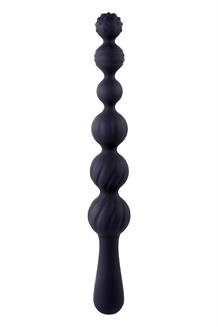 9 Inch Ribbed Silicone Anal Ball Beads Black