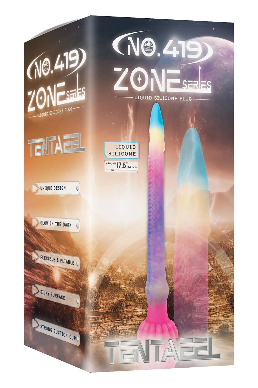 NMC 17.5 INCH SILICONE MONSTER DILDO GLOW IN THE DARK