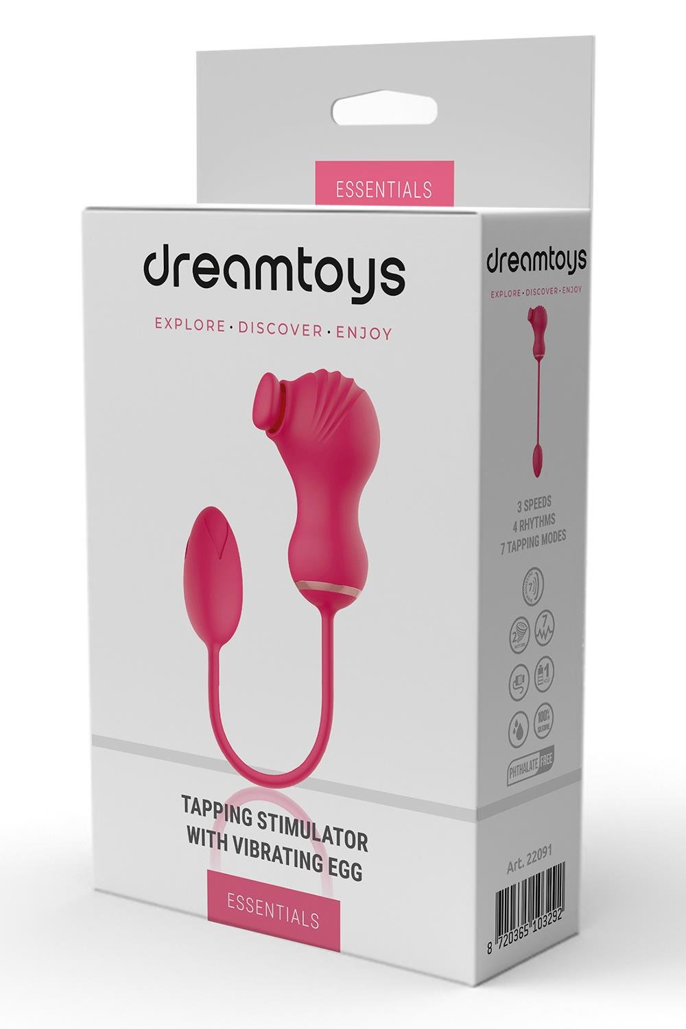 Flexible Dual Stimulator And Vibrating Egg Pink