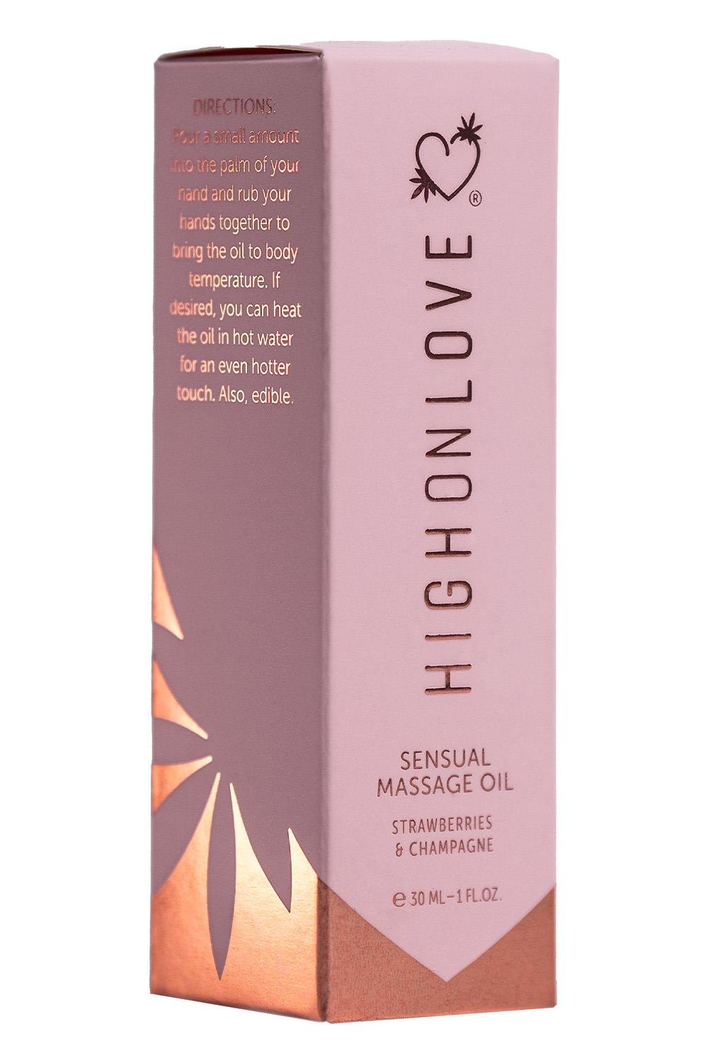 HIGH ON LOVE MASSAGE OIL STRAWBERRIES AND CHAMPAGNE MINI 30 ML