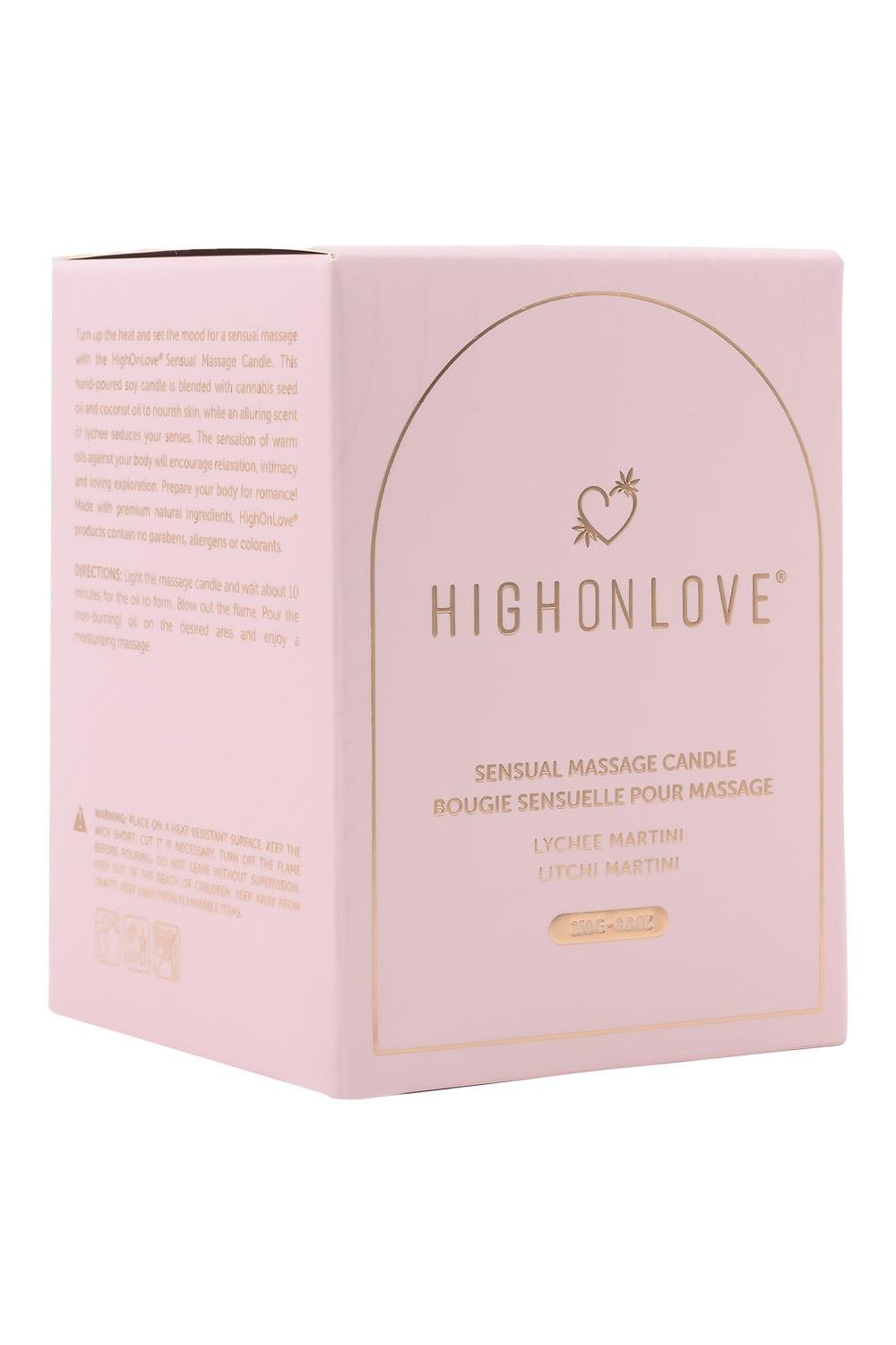 HIGH ON LOVE PINK MASSAGE CANDLE LITCHI MARTINI 220ML