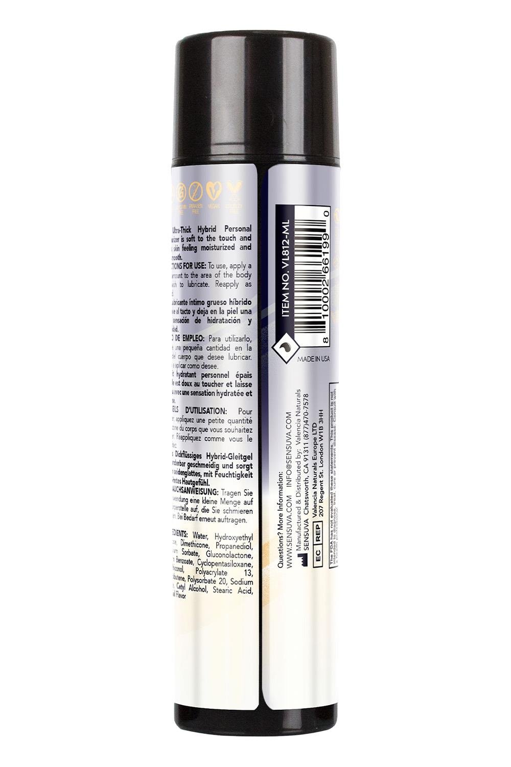 SENSUVA ULTRA THICK HYBRID PERSONAL MOISTURIZER ANAL HIGH PH FORMULA ORIGINAL UNFLAVORED 150ML