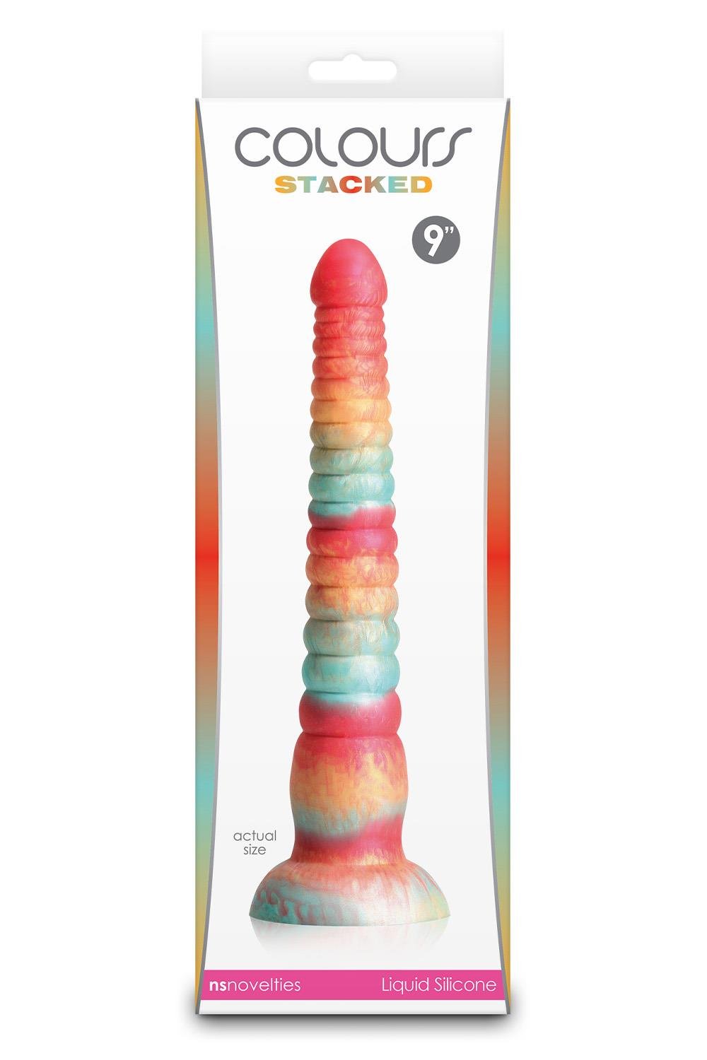 COLOURS STACKED 9 INCH DILDO RED/GOLD