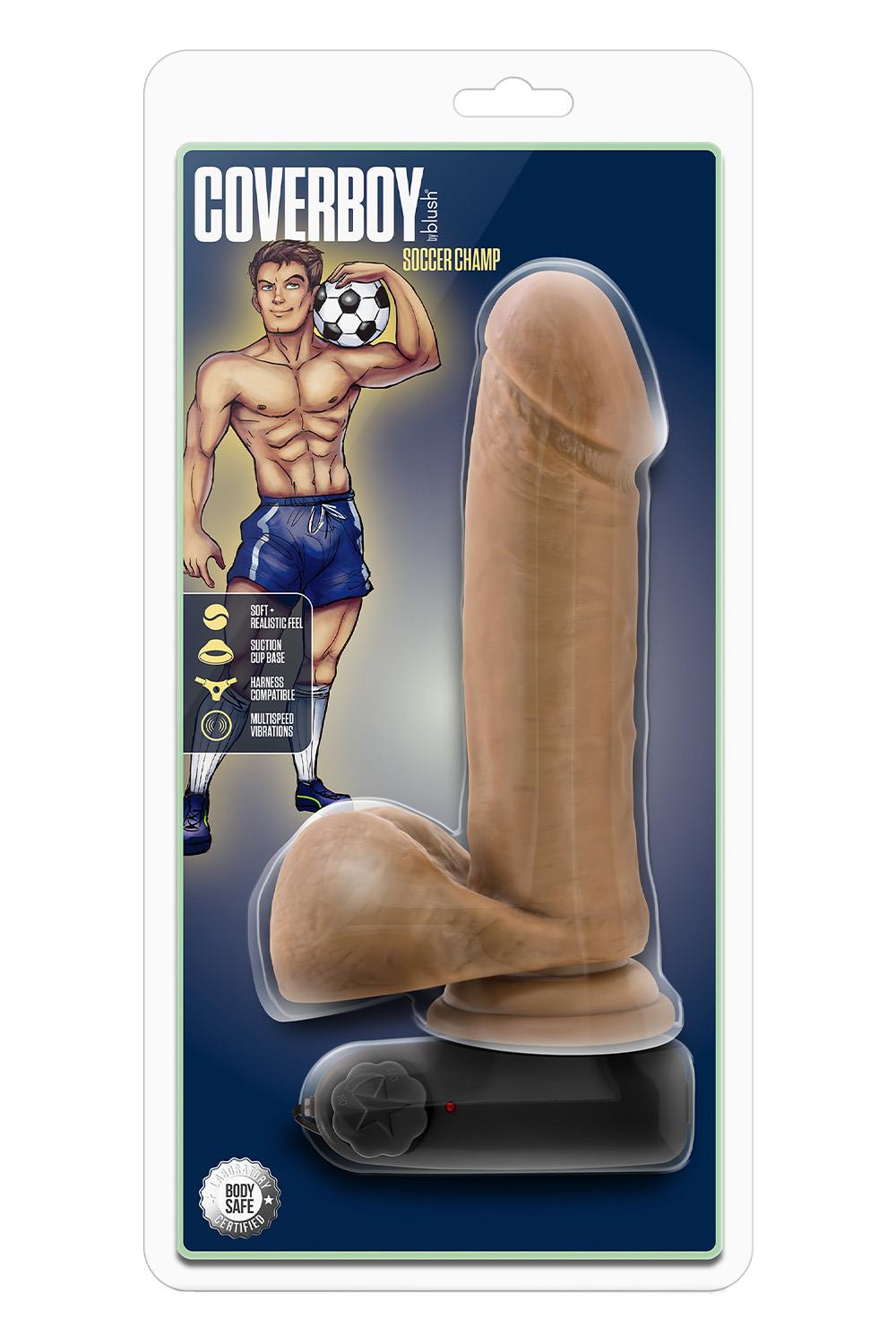 COVERBOY SOCCER CHAMP 8 INCH DILDO MOCHA