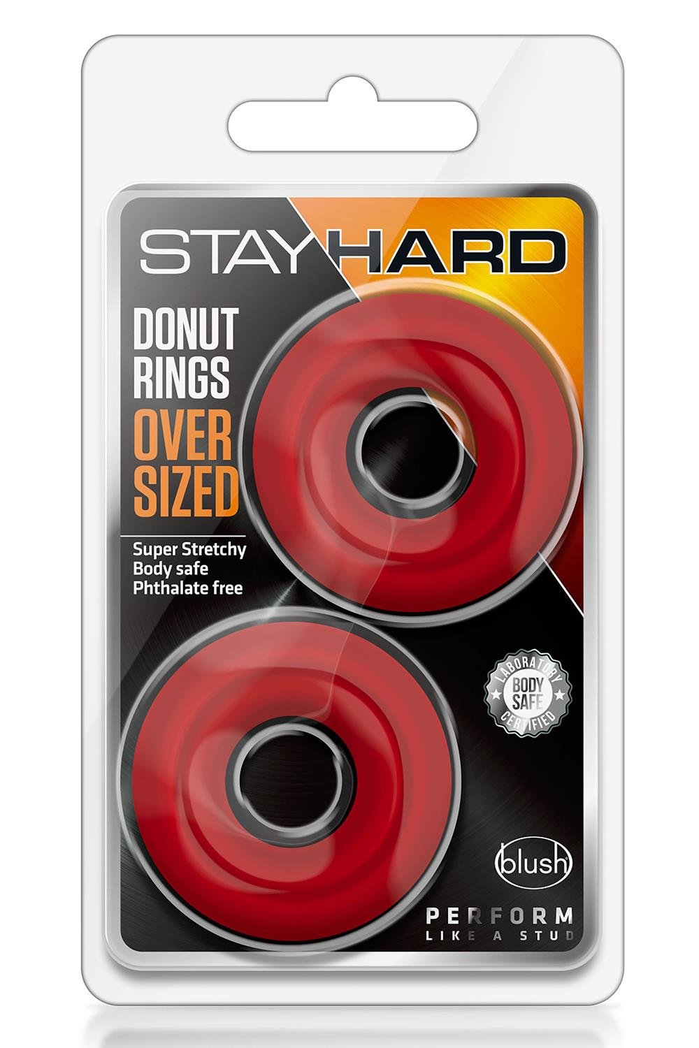 STAY HARD DONUT RINGS OVERSIZED RED