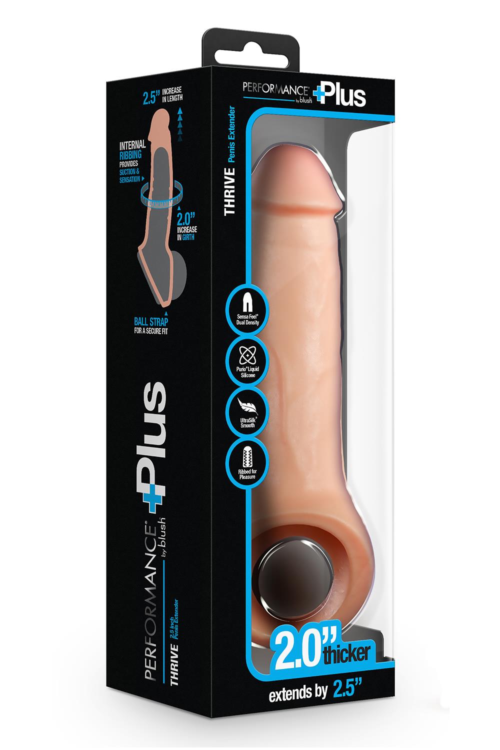 PERFORMANCE PLUS THRIVE 2.5 INCH SILICONE PENIS XTENDER BEIGE