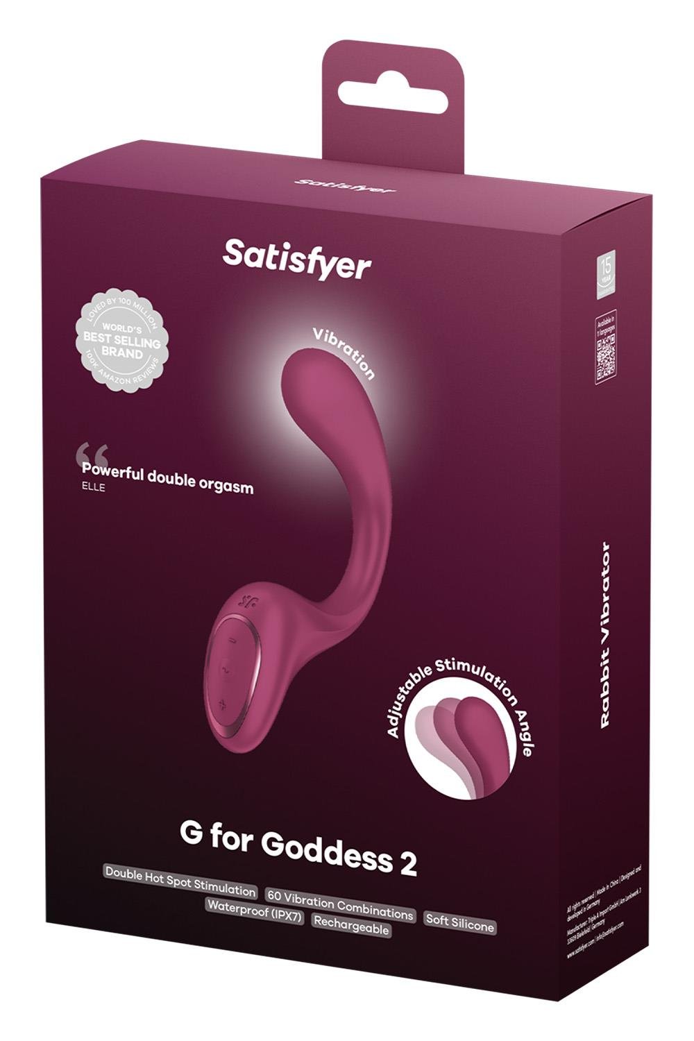 SATISFYER G FOR GODDESS 2 WINE RED