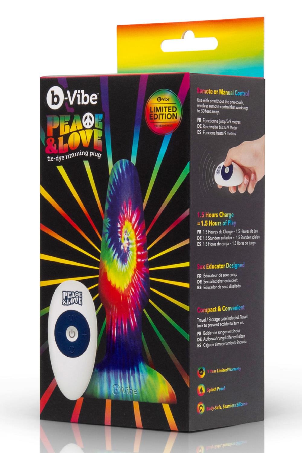 Peace and Love Tie Dye Rimming Plug