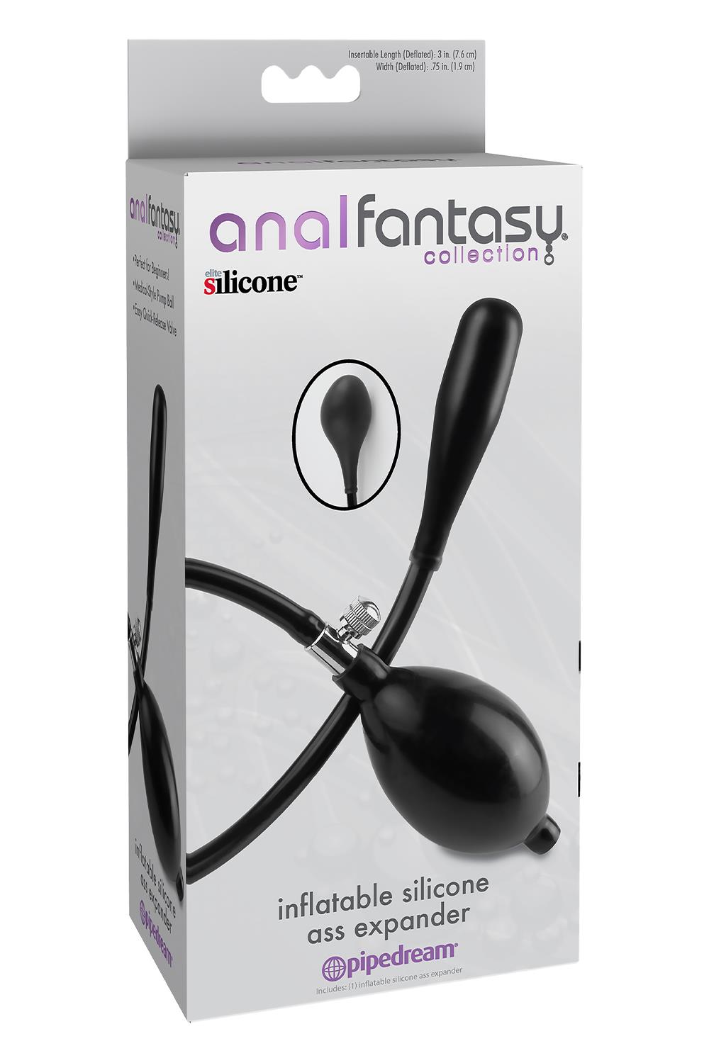 ANAL FANTASY COLLECTION INFLATABLE SILICONE ASS EXPANDER BLACK