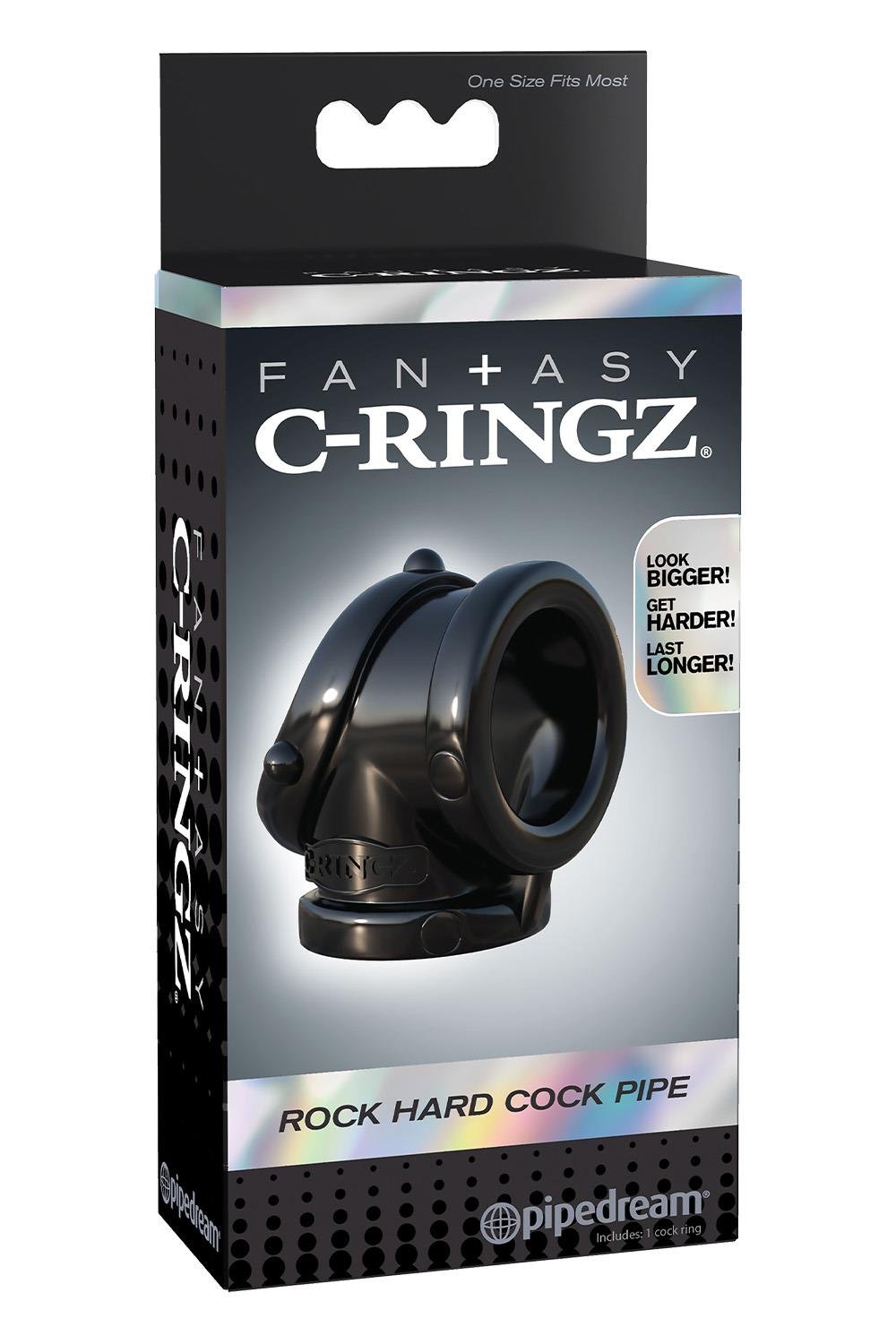 FANTASY C-RINGZ ROCK HARD COCK PIPE BLACK