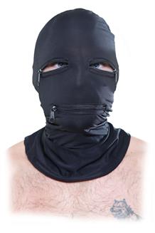 Zipper Face Hood Black