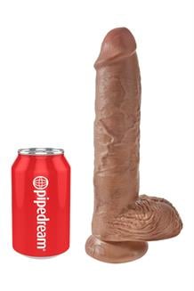 10 Inch Cock with Balls Tan