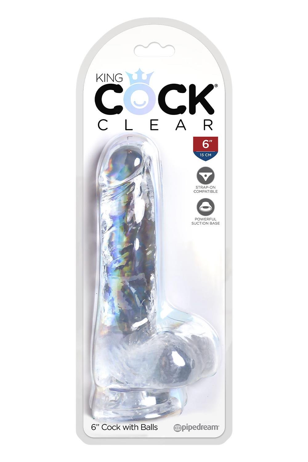 KING COCK CLEAR 6 INCH COCK WITH BALLS CLEAR