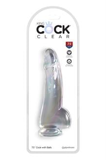 KING COCK CLEAR 7.5 INCH COCK WITH BALLS CLEAR