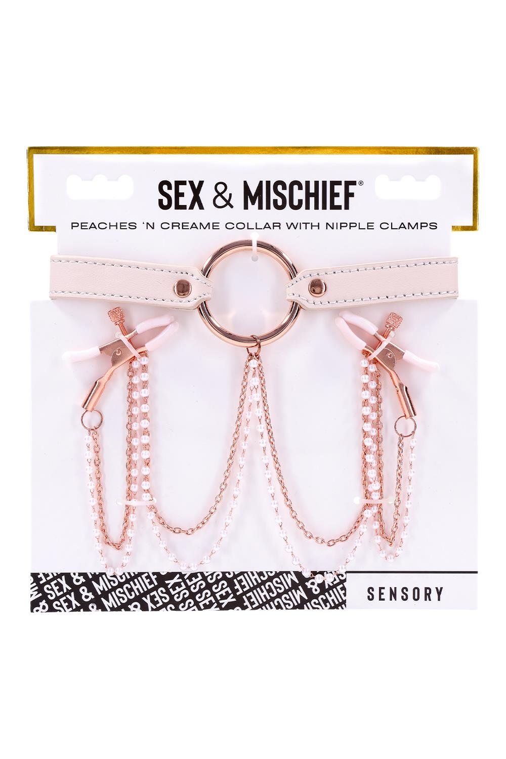 PEACHES ‘N CREAME COLLAR WITH NIPPLE CLAMPS