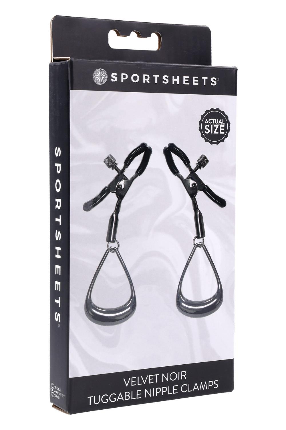 SPORTSHEETS VELVET NOIR TUGGABLE NIPPLE CLAMPS