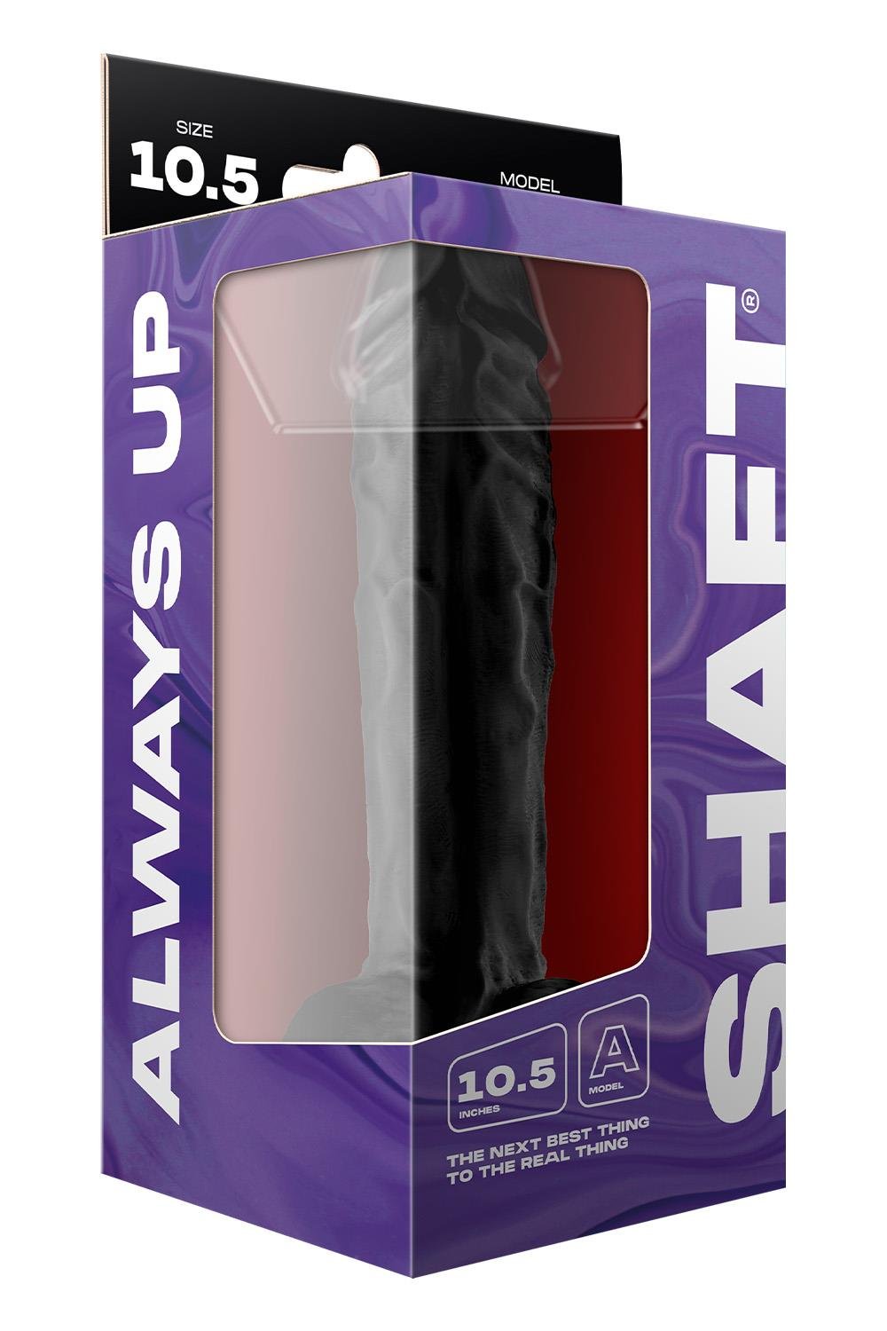 SHAFT MODEL A 10.5 INCH LIQUID SILICONE DONG WITH BALLS BLACK