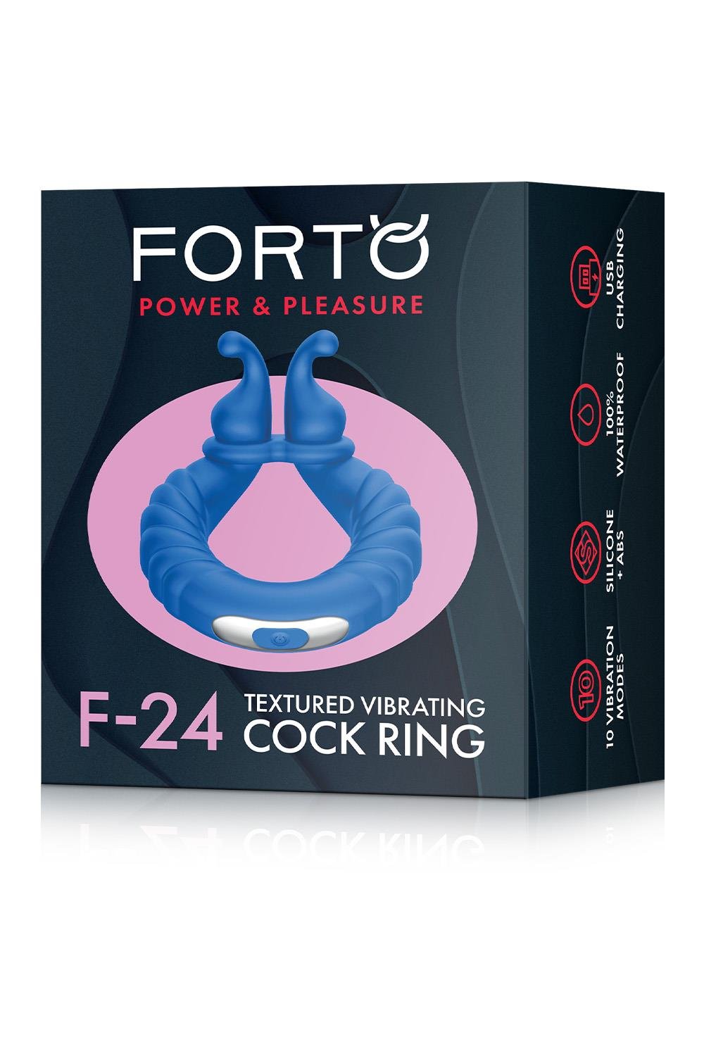 FORTO F-24 TEXTURED VIBRATING COCKRING BLUE
