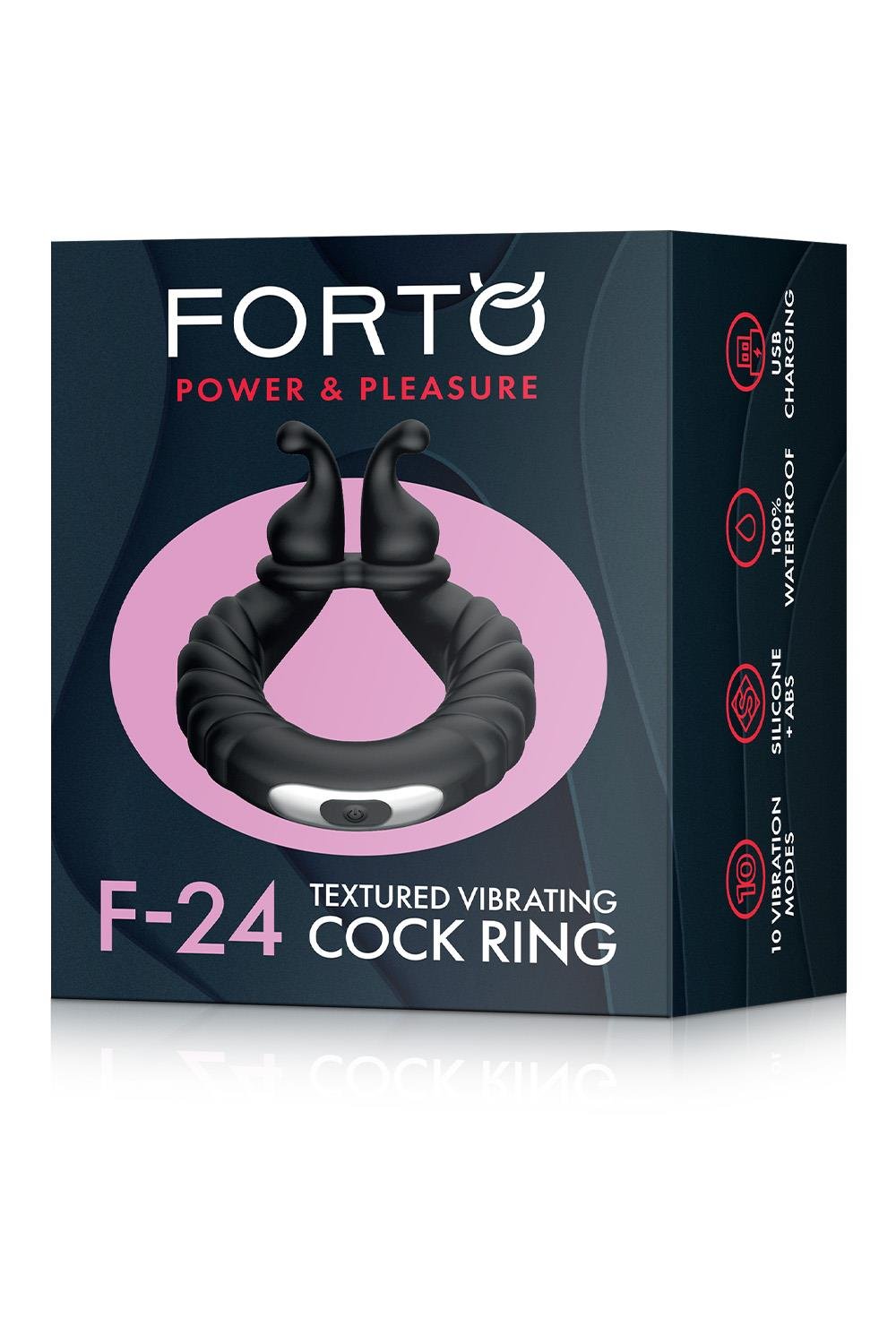 FORTO F-24 TEXTURED VIBRATING COCKRING BLACK