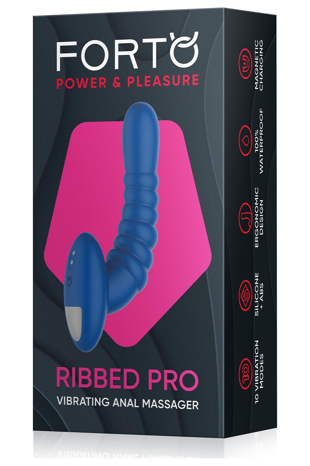 FORTO RIBBED PRO VIBRATING MASSAGER BLUE