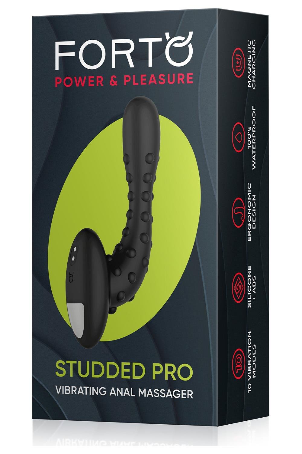 FORTO STUDDED PRO VIBRATING MASSAGER BLACK