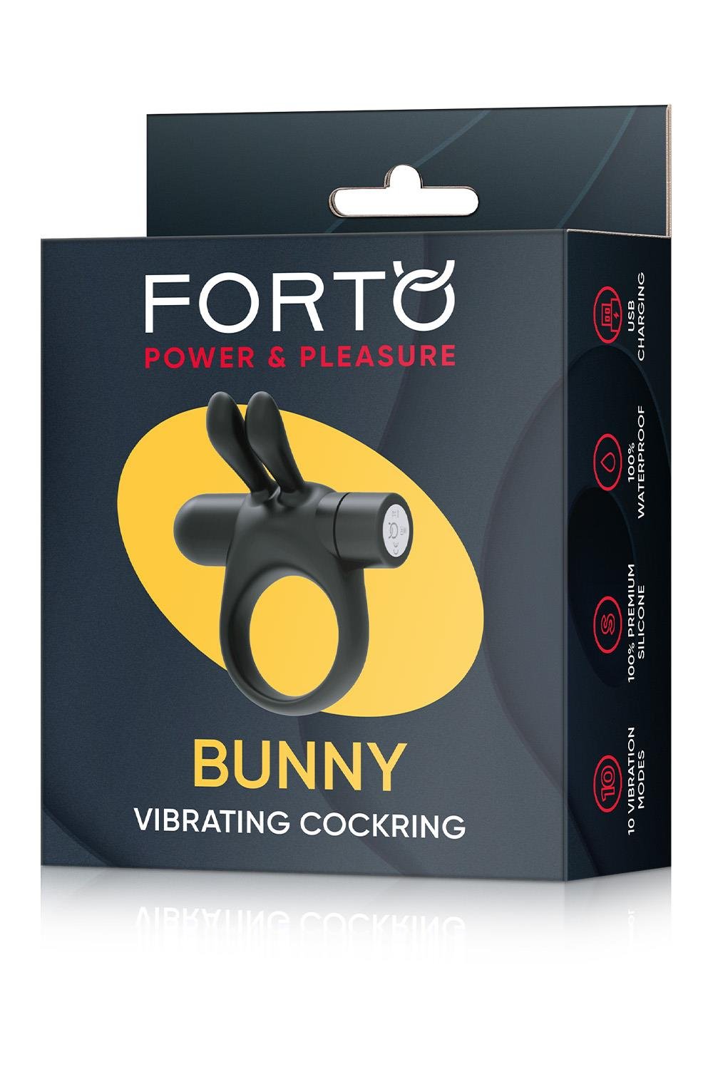 FORTO BUNNY VIBRATING COCKRING BLACK