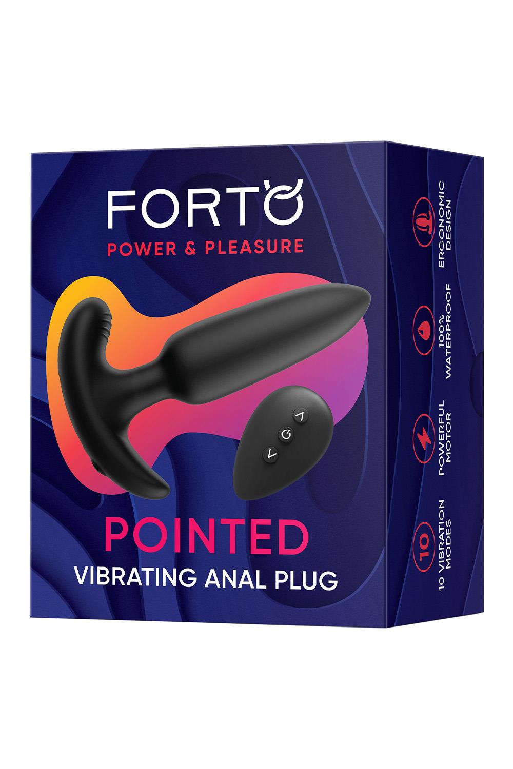 FORTO POINTED VIBRATING  PLUG BLACK