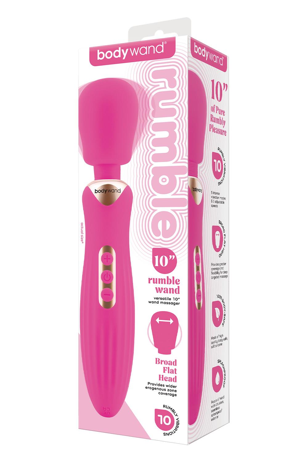 BODYWAND RUMBLE WAND 10 INCH HOT PINK