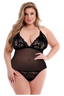 Eco Lace and Mesh Teddy Black, QS
