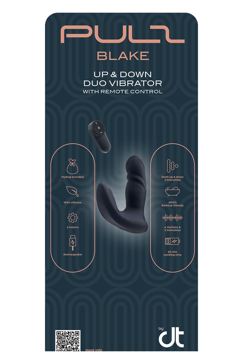 INLAY DREAMTOYS PULZ BLAKE UP&DOWN DUO VIBRATOR WITH REMOTE CONTROL