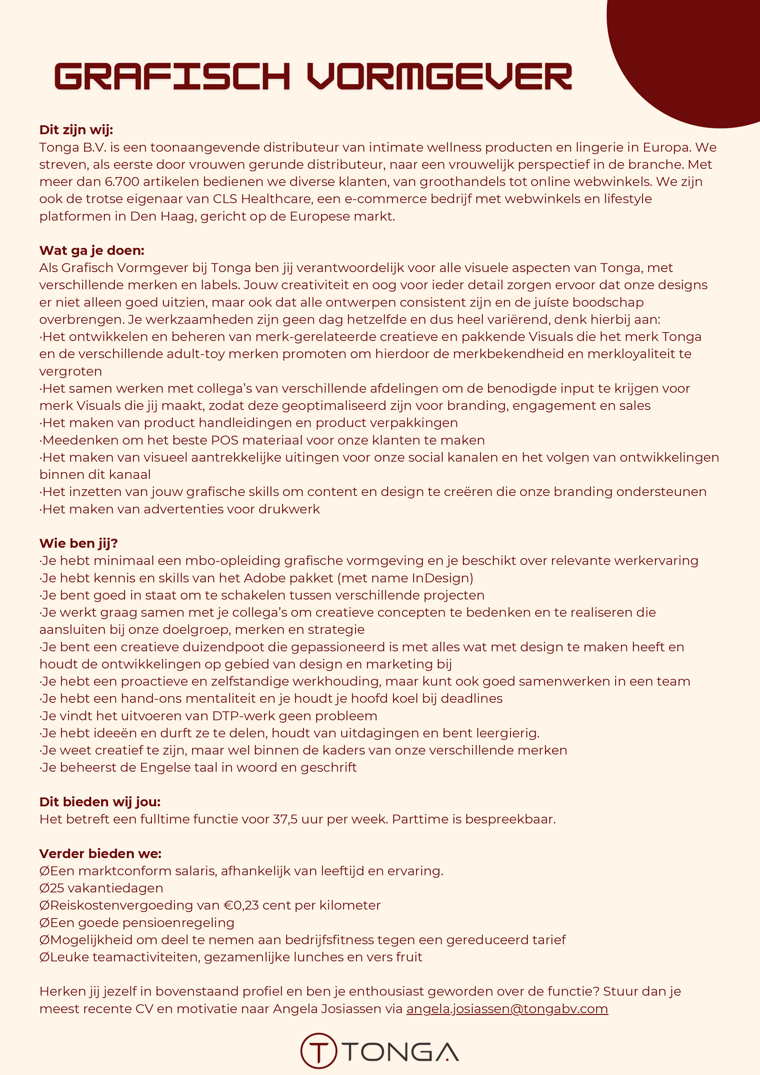 vacature grafisch vormgever